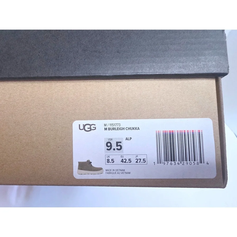 UGG Burleigh Chukka Alp Suede M 9.5 Boots Mid Top Sneaker NEW Sherpa Lined